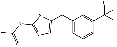 N-(5-(3-(trifluoromethyl)benzyl)thiazol-2-yl)acetamide Struktur