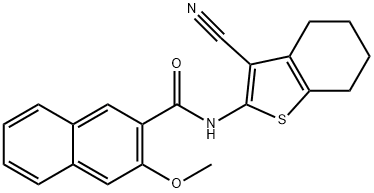 N-(3-cyano-4,5,6,7-tetrahydrobenzo[b]thiophen-2-yl)-3-methoxy-2-naphthamide Struktur