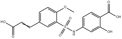 (E)-4-((5-(2-carboxyvinyl)-2-methoxyphenyl)sulfonamido)-2-hydroxybenzoic acid Struktur