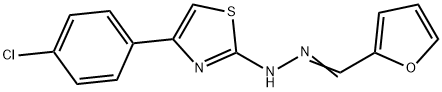 (E)-4-(4-chlorophenyl)-2-(((E)-furan-2-ylmethylene)hydrazono)-2,3-dihydrothiazole Struktur