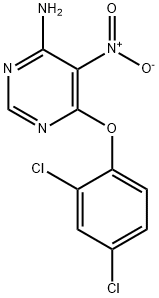 6-(2,4-dichlorophenoxy)-5-nitropyrimidin-4-amine Struktur