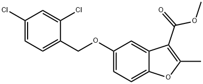 methyl 5-((2,4-dichlorobenzyl)oxy)-2-methylbenzofuran-3-carboxylate Struktur