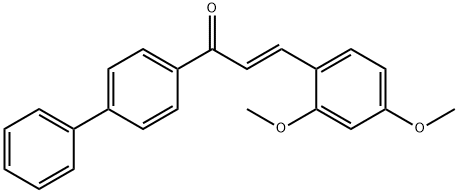 (2E)-1-{[1,1-biphenyl]-4-yl}-3-(2,4-dimethoxyphenyl)prop-2-en-1-one Struktur