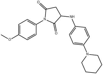 1-(4-methoxyphenyl)-3-((4-(piperidin-1-yl)phenyl)amino)pyrrolidine-2,5-dione Struktur