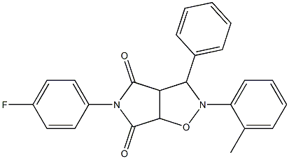 5-(4-fluorophenyl)-3-phenyl-2-(o-tolyl)tetrahydro-4H-pyrrolo[3,4-d]isoxazole-4,6(5H)-dione Struktur