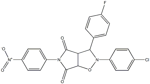 2-(4-chlorophenyl)-3-(4-fluorophenyl)-5-(4-nitrophenyl)tetrahydro-4H-pyrrolo[3,4-d]isoxazole-4,6(5H)-dione Struktur