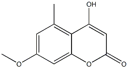 2H-1-Benzopyran-2-one, 
4-hydroxy-7-methoxy-5-methyl- Struktur