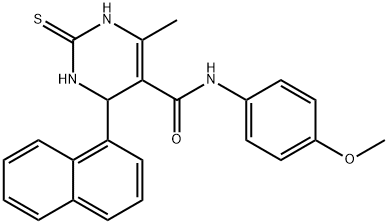 N-(4-methoxyphenyl)-6-methyl-4-(naphthalen-1-yl)-2-thioxo-1,2,3,4-tetrahydropyrimidine-5-carboxamide Struktur