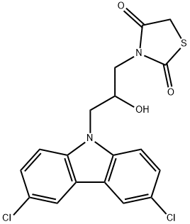 3-(3-(3,6-dichloro-9H-carbazol-9-yl)-2-hydroxypropyl)thiazolidine-2,4-dione Struktur