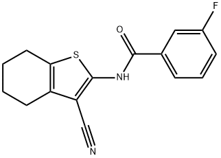 N-(3-cyano-4,5,6,7-tetrahydrobenzo[b]thiophen-2-yl)-3-fluorobenzamide Struktur