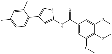 N-(4-(2,4-dimethylphenyl)thiazol-2-yl)-3,4,5-trimethoxybenzamide Struktur