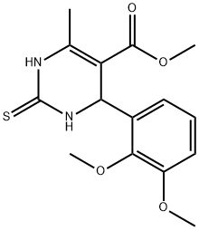 methyl 4-(2,3-dimethoxyphenyl)-6-methyl-2-thioxo-1,2,3,4-tetrahydropyrimidine-5-carboxylate Struktur