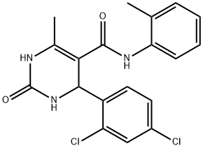 4-(2,4-dichlorophenyl)-6-methyl-2-oxo-N-(o-tolyl)-1,2,3,4-tetrahydropyrimidine-5-carboxamide Struktur