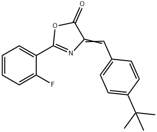 (Z)-4-(4-(tert-butyl)benzylidene)-2-(2-fluorophenyl)oxazol-5(4H)-one Struktur