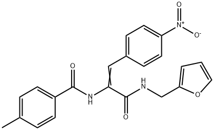 (E)-N-(3-((furan-2-ylmethyl)amino)-1-(4-nitrophenyl)-3-oxoprop-1-en-2-yl)-4-methylbenzamide Struktur