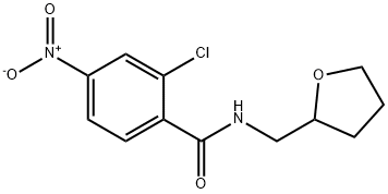 2-chloro-4-nitro-N-((tetrahydrofuran-2-yl)methyl)benzamide Struktur