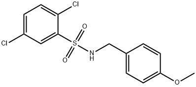 2,5-dichloro-N-(4-methoxybenzyl)benzenesulfonamide Struktur