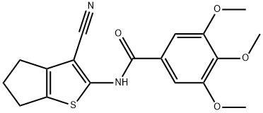 N-(3-cyano-5,6-dihydro-4H-cyclopenta[b]thiophen-2-yl)-3,4,5-trimethoxybenzamide Struktur