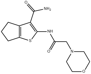 2-(2-morpholinoacetamido)-5,6-dihydro-4H-cyclopenta[b]thiophene-3-carboxamide Struktur