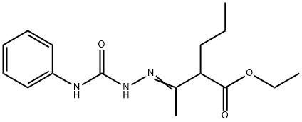 ethyl 2-[N-(anilinocarbonyl)ethanehydrazonoyl]pentanoate Struktur