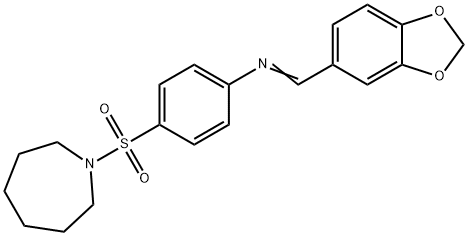 4-(1-azepanylsulfonyl)-N-(1,3-benzodioxol-5-ylmethylene)aniline Struktur