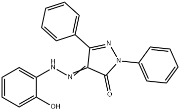 4-[(2-hydroxyphenyl)hydrazono]-2,5-diphenyl-2,4-dihydro-3H-pyrazol-3-one Struktur