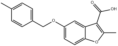 2-methyl-5-((4-methylbenzyl)oxy)benzofuran-3-carboxylic acid Struktur