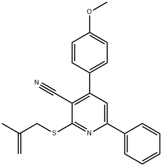 4-(4-methoxyphenyl)-2-[(2-methyl-2-propen-1-yl)sulfanyl]-6-phenylnicotinonitrile Struktur