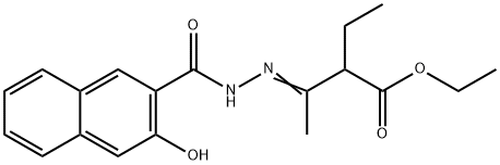 ethyl 2-ethyl-3-[(3-hydroxy-2-naphthoyl)hydrazono]butanoate Struktur