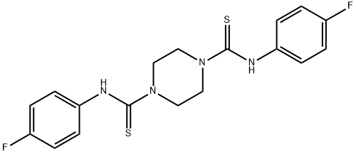 N,N'-bis(4-fluorophenyl)-1,4-piperazinedicarbothioamide Struktur