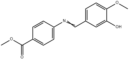 methyl 4-[(3-hydroxy-4-methoxybenzylidene)amino]benzoate Struktur