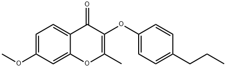 7-methoxy-2-methyl-3-(4-propylphenoxy)-4H-chromen-4-one Struktur