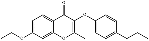 7-ethoxy-2-methyl-3-(4-propylphenoxy)-4H-chromen-4-one Struktur