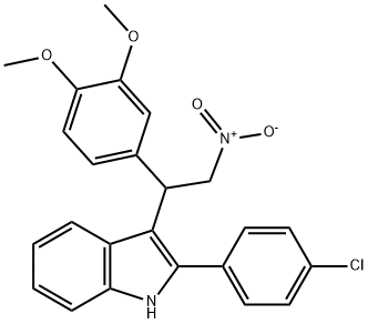 2-(4-chlorophenyl)-3-(1-(3,4-dimethoxyphenyl)-2-nitroethyl)-1H-indole Struktur