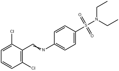 4-[(2,6-dichlorobenzylidene)amino]-N,N-diethylbenzenesulfonamide Struktur