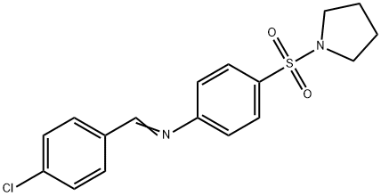 N-(4-chlorobenzylidene)-4-(1-pyrrolidinylsulfonyl)aniline Struktur