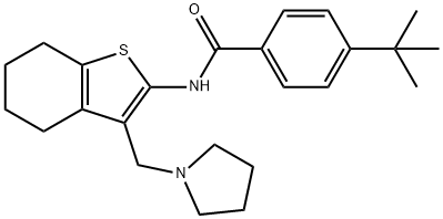 4-(tert-butyl)-N-(3-(pyrrolidin-1-ylmethyl)-4,5,6,7-tetrahydrobenzo[b]thiophen-2-yl)benzamide Struktur