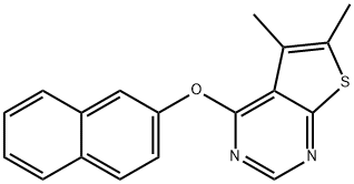 5,6-dimethyl-4-(naphthalen-2-yloxy)thieno[2,3-d]pyrimidine Struktur