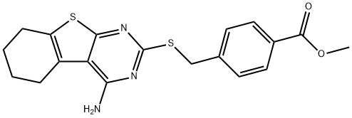 methyl 4-(((4-amino-5,6,7,8-tetrahydrobenzo[4,5]thieno[2,3-d]pyrimidin-2-yl)thio)methyl)benzoate Struktur