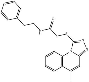 2-((5-methyl-[1,2,4]triazolo[4,3-a]quinolin-1-yl)thio)-N-phenethylacetamide Struktur