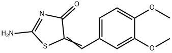 (5Z)-2-Amino-5-(3,4-dimethoxybenzylidene)-1,3-thiazol-4(5H)-one Struktur