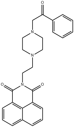 2-(2-(4-(2-oxo-2-phenylethyl)piperazin-1-yl)ethyl)-1H-benzo[de]isoquinoline-1,3(2H)-dione Struktur