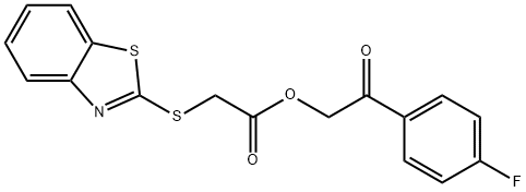 2-(4-fluorophenyl)-2-oxoethyl 2-(benzo[d]thiazol-2-ylthio)acetate Struktur