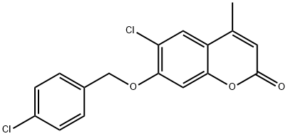 6-chloro-7-((4-chlorobenzyl)oxy)-4-methyl-2H-chromen-2-one Struktur