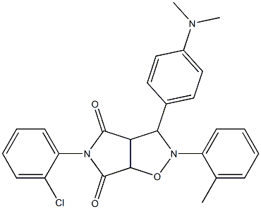 5-(2-chlorophenyl)-3-(4-(dimethylamino)phenyl)-2-(o-tolyl)tetrahydro-4H-pyrrolo[3,4-d]isoxazole-4,6(5H)-dione Struktur