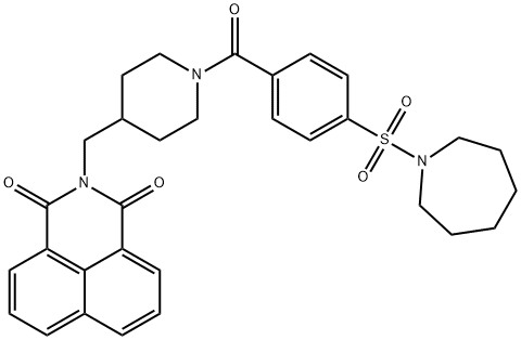 2-((1-(4-(azepan-1-ylsulfonyl)benzoyl)piperidin-4-yl)methyl)-1H-benzo[de]isoquinoline-1,3(2H)-dione Struktur