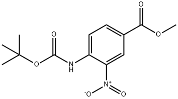 4-tert-Butoxycarbonylamino-3-nitro-benzoic acid methyl ester Struktur