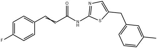 (E)-3-(4-fluorophenyl)-N-(5-(3-methylbenzyl)thiazol-2-yl)acrylamide Struktur