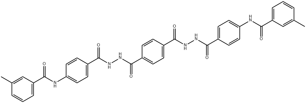 N,N'-[1,4-phenylenebis(carbonyl-2,1-hydrazinediylcarbonyl-4,1-phenylene)]bis(3-methylbenzamide) Struktur