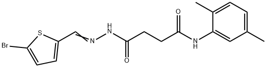 4-{2-[(5-bromo-2-thienyl)methylene]hydrazino}-N-(2,5-dimethylphenyl)-4-oxobutanamide Struktur